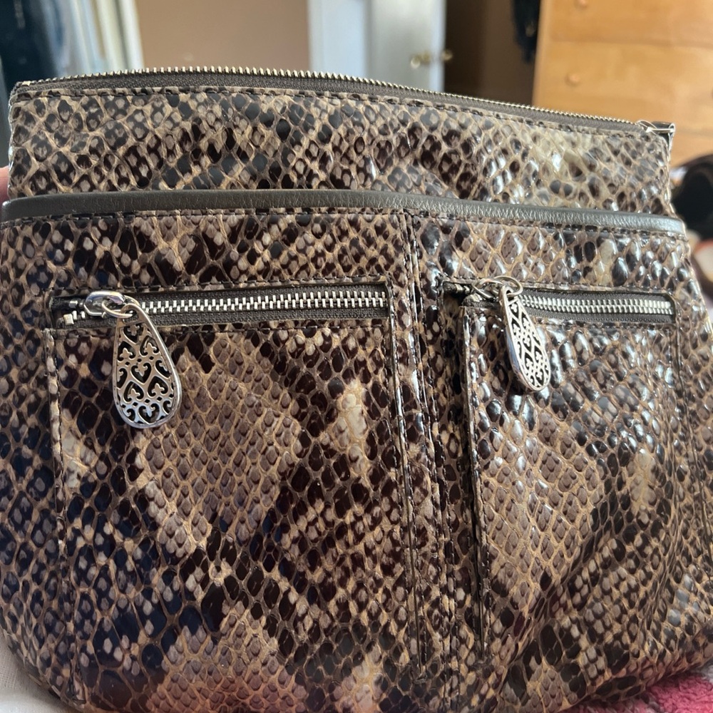 Brown Snake Print Women's Bag